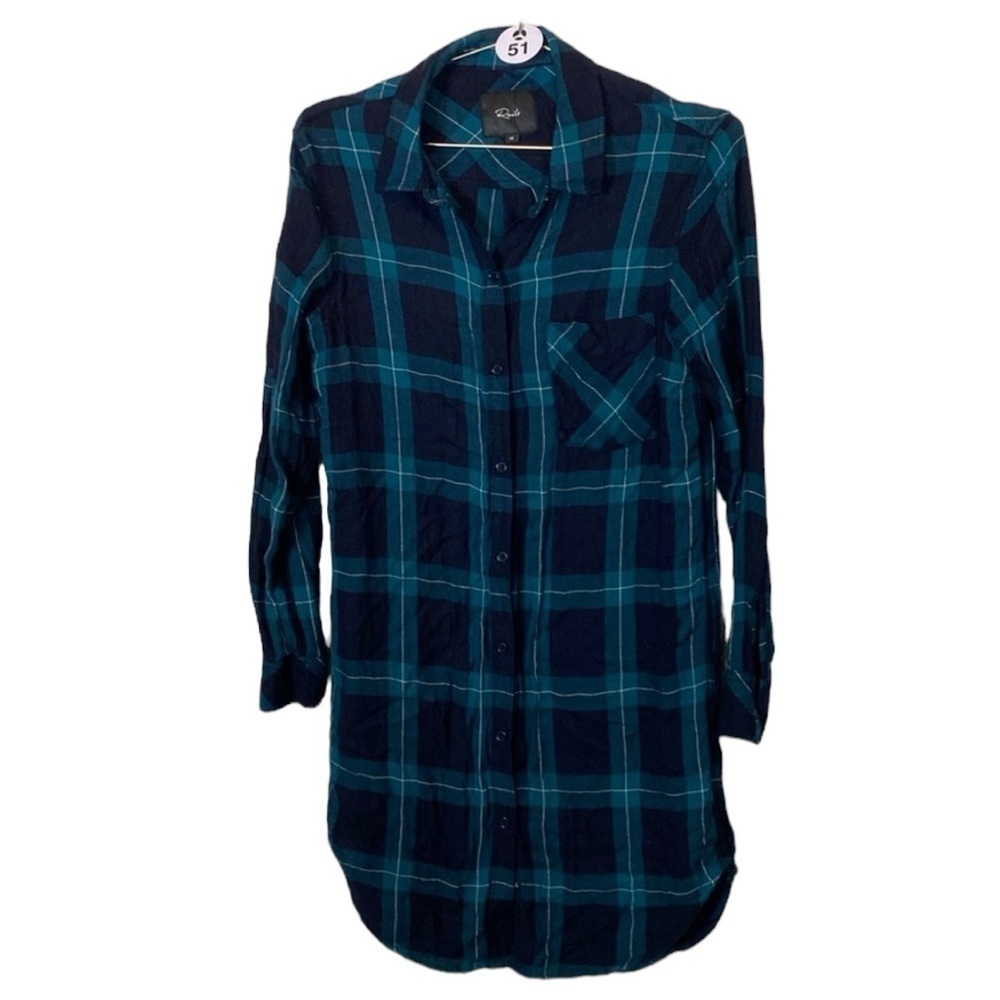 Rails plaid button front dress